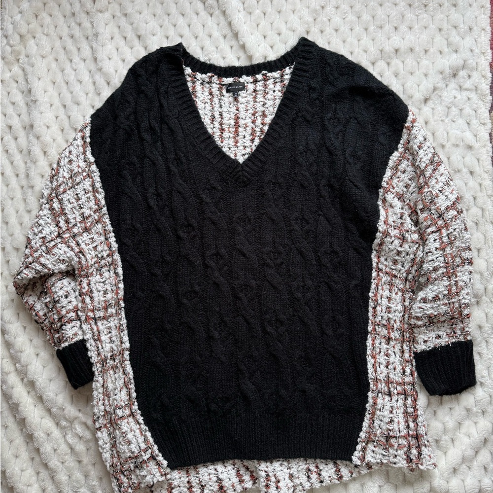 Medium black multi colored Buckle Black sweater EUC